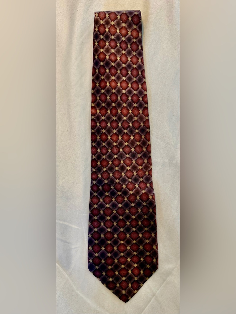 Grateful Dead Men's Dark Mauve and Gold Geometric Tie